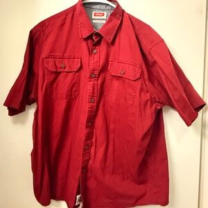 Wrangler Red Casual Button Down Shirt